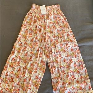 Ces Femme—Wide Leg Elastic Floral Pants